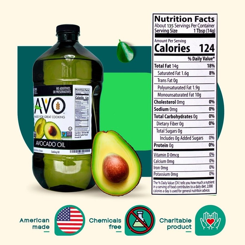 AVO Bulk Avocado Oil for Cooking (67.6 fl oz), Non-GMO Certified, Gluten-Free gallery