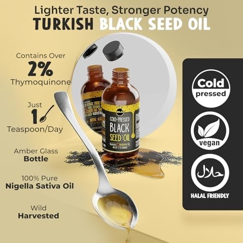 Pure Black Seed Oil - Cold-Pressed 8 oz, High Thymoquinone, Turkish Black Cumin gallery