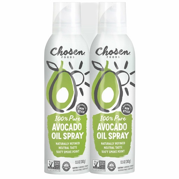 Chosen Foods Avocado Oil Spray Cooking Baking Frying 2 Ct, 13 oz Keto Paleo Diet