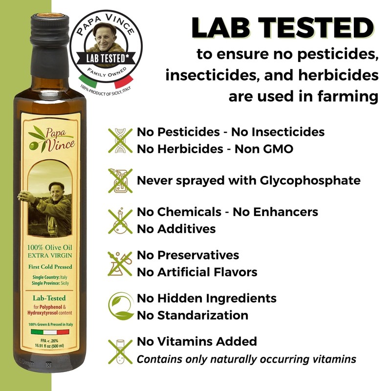 Papa Vince Olive Oil Extra Virgin - First Cold Press 16.91 Fl Oz (Pack of 1) gallery