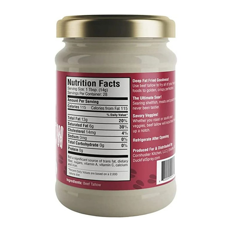 Cornhusker Kitchen Beef Tallow, Premium Rendered 14oz Jar, Quality Cooking Fat gallery