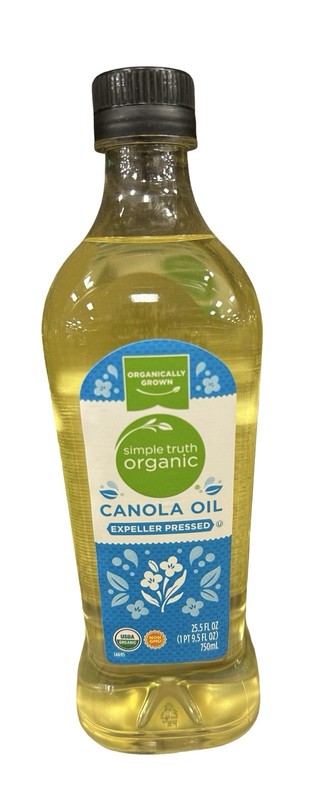 Simple Truth Organic Expeller Pressed Canola Oil USDA Organic Non GMO 25.5oz