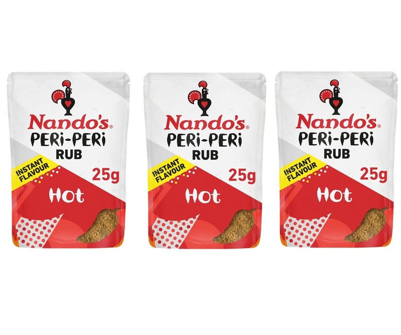 Nando’s Peri Hot Seasoning Rub 25g PACK OF 3