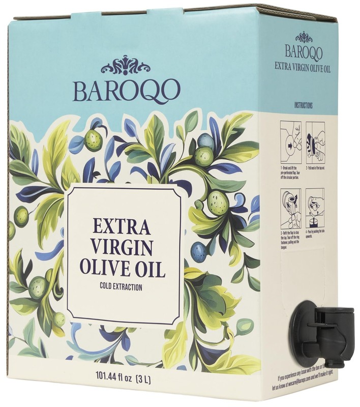 3L Mediterranean Olive Oil Extra Virgin Olive Oil Bag in Box, Cold Pressed Extra