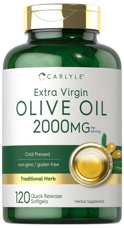 Olive Oil Supplement 2000Mg | 120 Softgels | Cold Pressed Extra Virgin O
