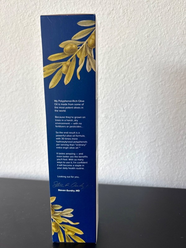Gundry MD Polyphenol Rich olive oil 8.45 fl oz Extra Virgin Cold Pressed Pack 3 gallery