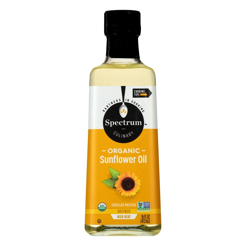 Spectrum Naturals Oil Sunflower Refined Semi 16fl oz (Pack of 3)