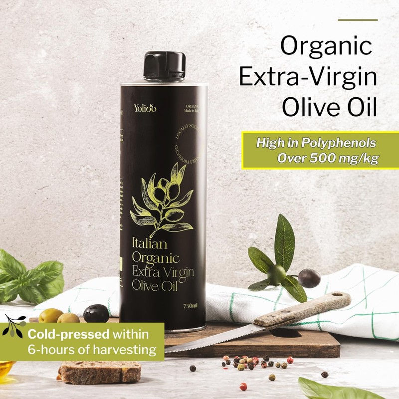 Extra Virgin Olive Oil Organic 100% Italian Cold Pressed Polyphenol Rich gallery
