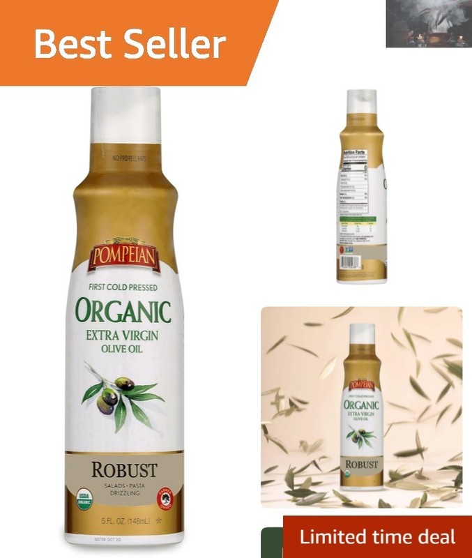 USDA Organic Extra Virgin Olive Oil Spray, 5 Fl Oz – No Propellants, Non-Stick