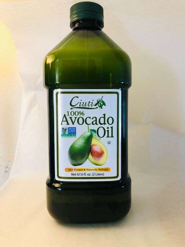 Ciuti, Avocado Oil 100%, 2 Liter High Temperature Cooking Oil, Deep Frying