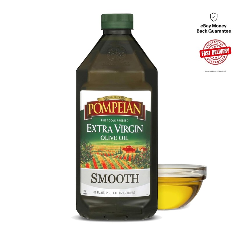 Smooth Extra Virgin Olive Oil – 68 Fl Oz First Cold Pressed – Gourmet Quality