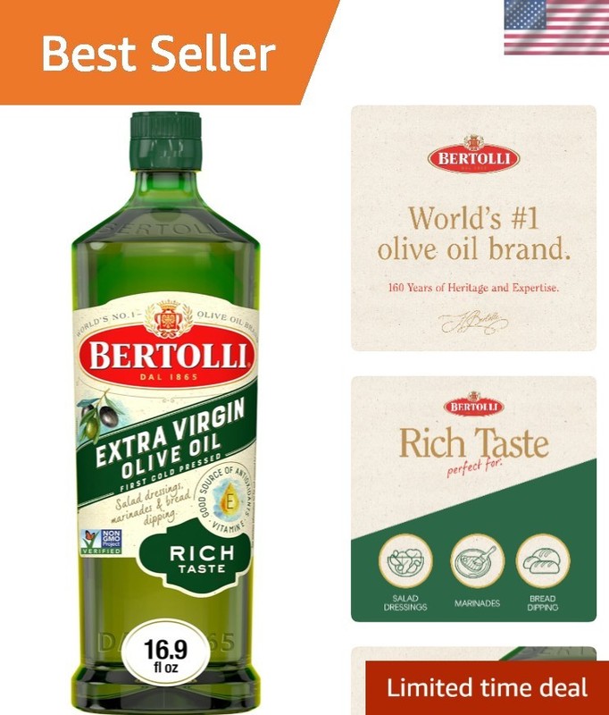 16.9 fl oz Non-GMO Extra Virgin Olive Oil – 150 of Mediterranean Tradition