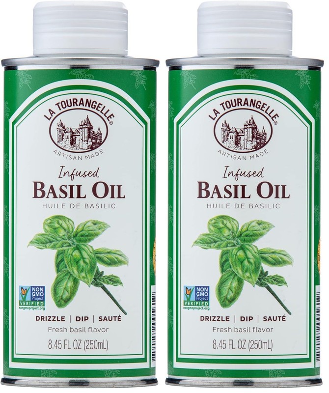La Tourangelle, Basil Oil, Expeller-Pressed High-Oleic 8.45 Fl Oz (Pack of 2)