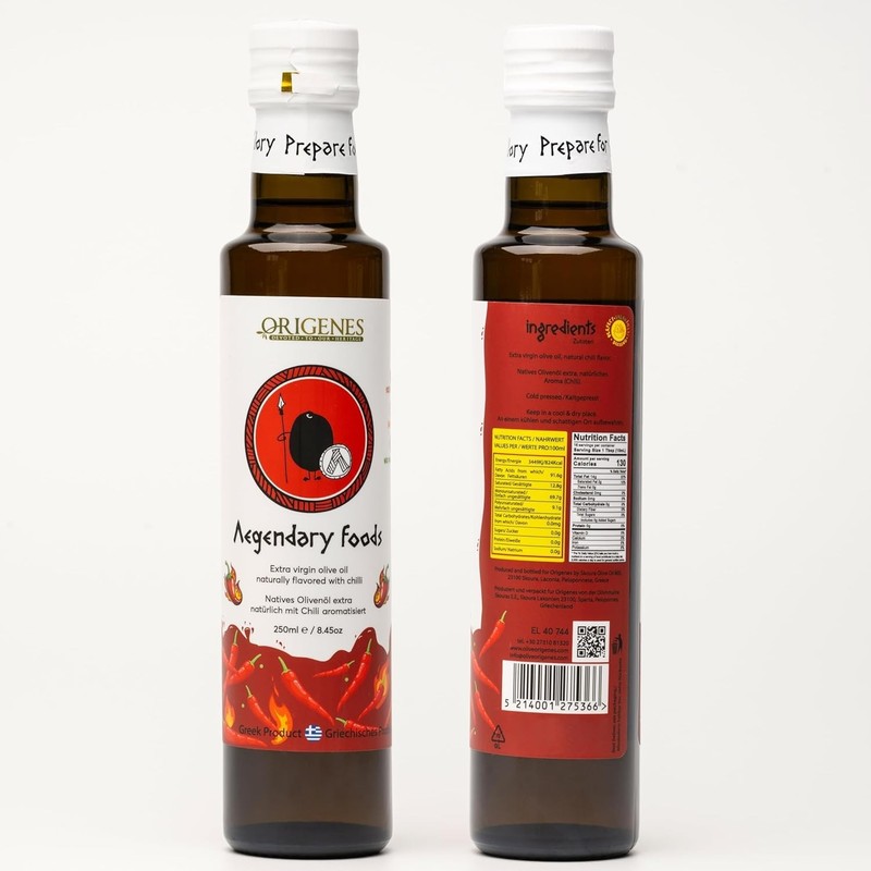 Pack of 2 Extra Virgin Flavored Olive Oil, 1 Bottle Garlic, 1 Bottle Chili In... gallery