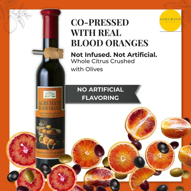 Agrumato Blood Orange Olive Oil, Cold Pressed Italian Extra Virgin with Fresh... gallery