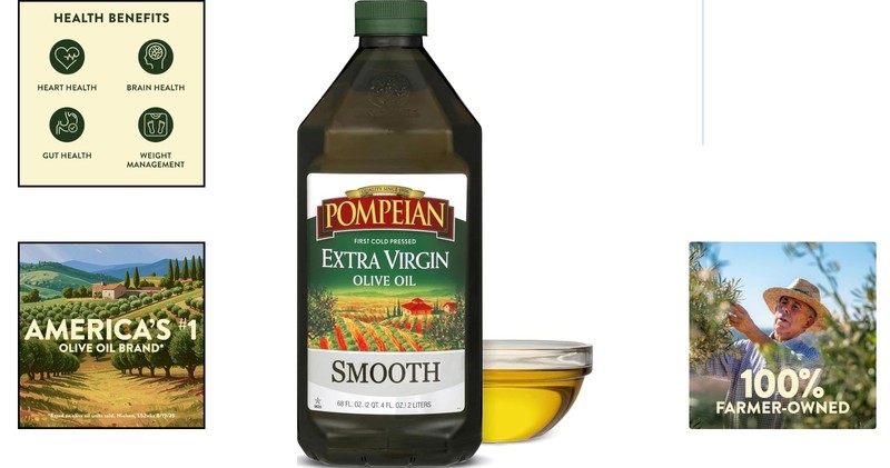 68 fl oz Extra Virgin Olive Oil - First Cold Pressed, Perfect for Baking gallery