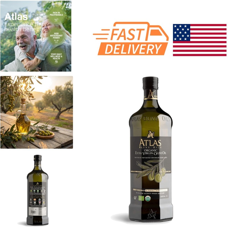 Moroccan Cold Pressed Olive Oil 34 Fl Oz Sustainably Sourced for Health Benefits