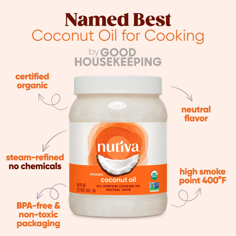 Nutiva Organic Steam-Refined Coconut Oil, 54 Fl Oz, USDA Organic, Non-Gmo, Vegan gallery