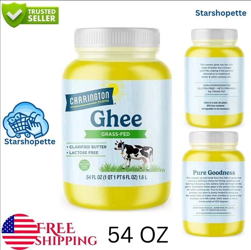 Carrington Farms Ghee, 54Oz. Ghee Clarified Butter, Best Price.