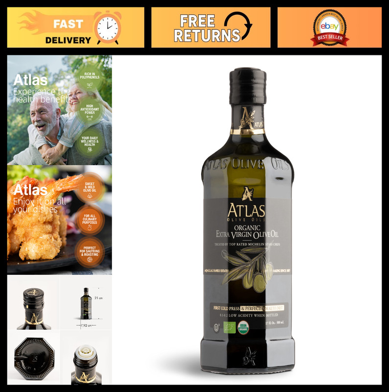 Organic Cold Pressed Extra Virgin Olive Oil – Polyphenol Rich, 500 mL – Unproces