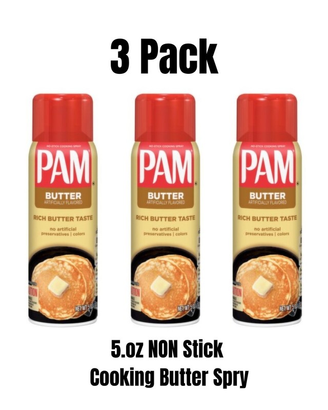 PAM Non Stick Cooking Butter Spray 5.oz Pack Of 3