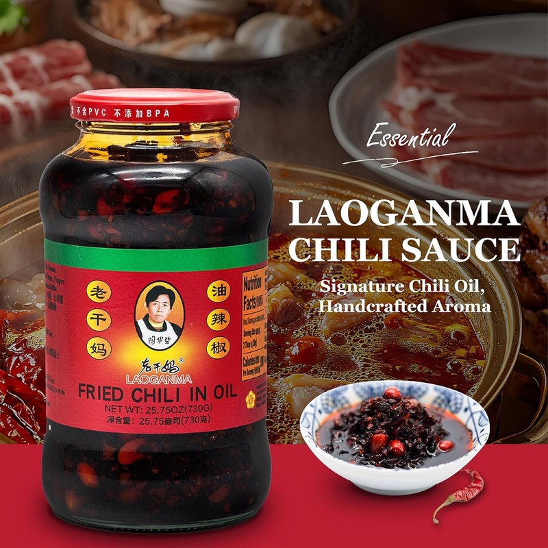 Fried Chili in Oil 25.75 oz – Crunchy Chili Condiment for Cooking gallery