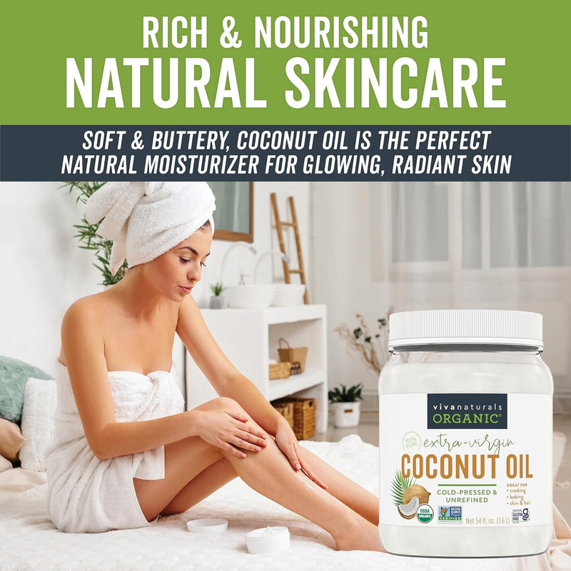 Organic Coconut Oil, 54 Fl Oz – Unrefined, Cold-Pressed Extra Virgin Coconut Oil gallery