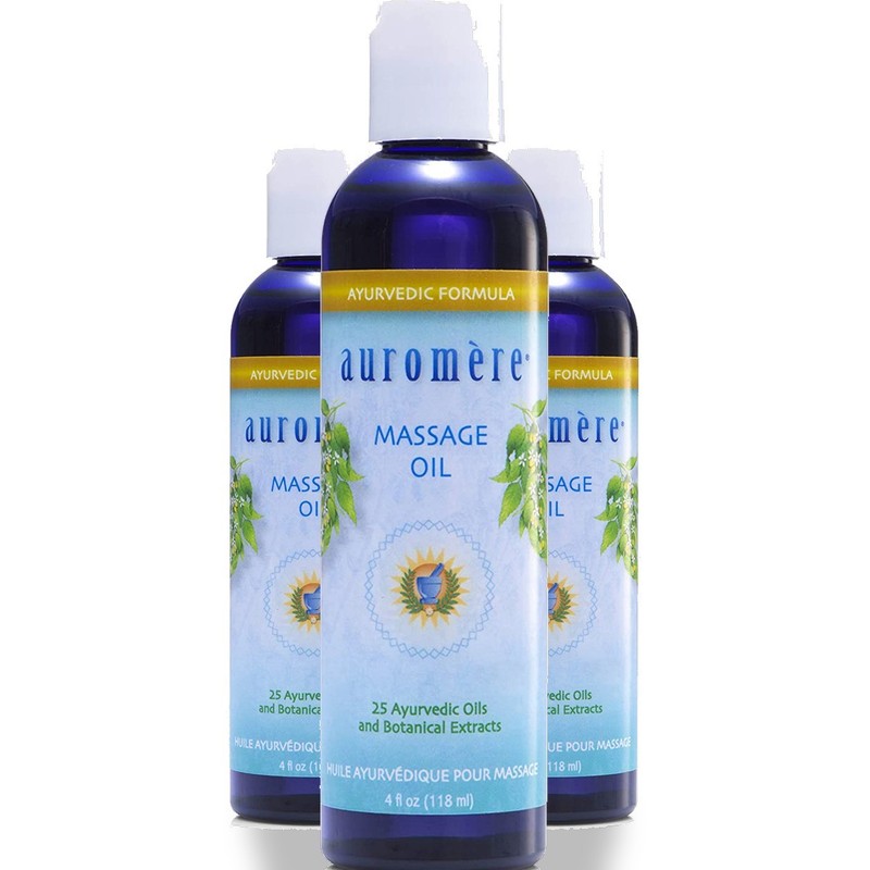Auromere 4 Fl Oz Ayurvedic Massage Oil With Herbal Botanical Extracts 3 Pack
