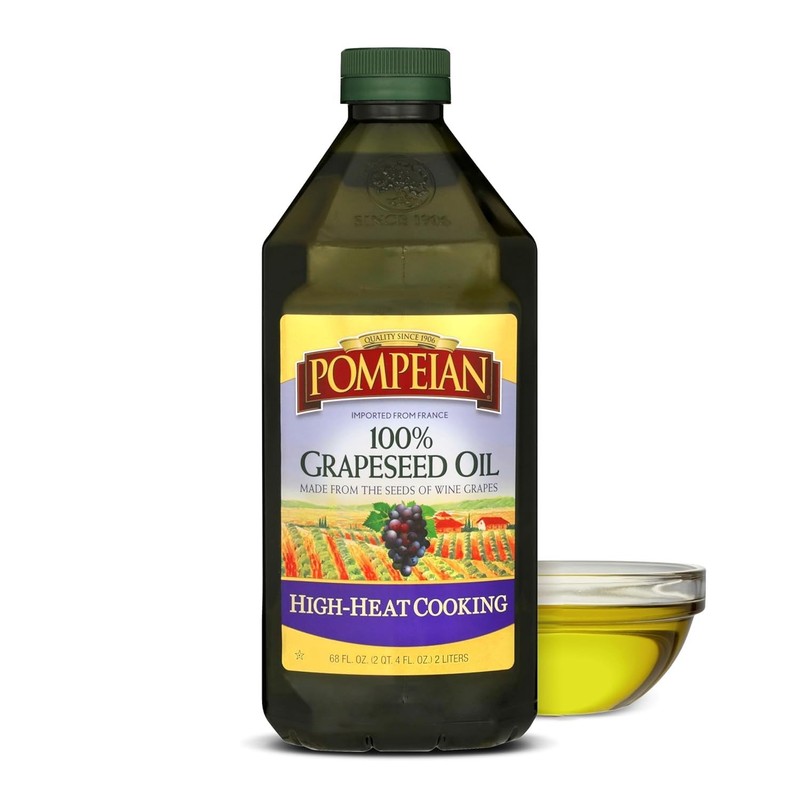 Pompeian 100% Grapeseed Oil – 68 fl oz (2 L) 68 Fl Oz (Pack of 1)