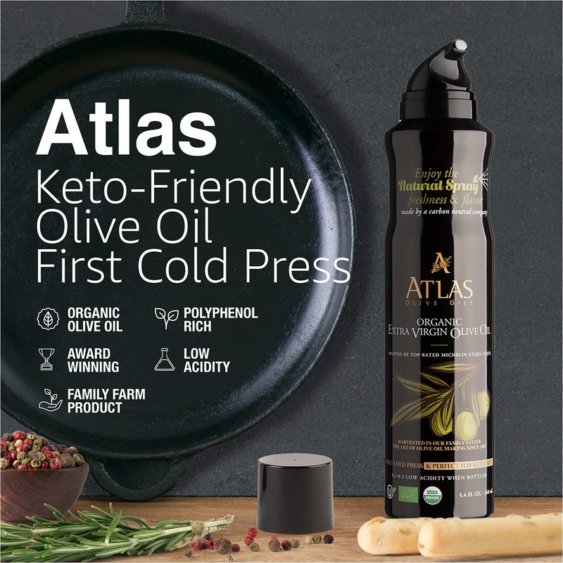 Olive Oil Spray by Atlas, Dual Function Olive Oil Cooking Spray and Stream, 5.4 gallery