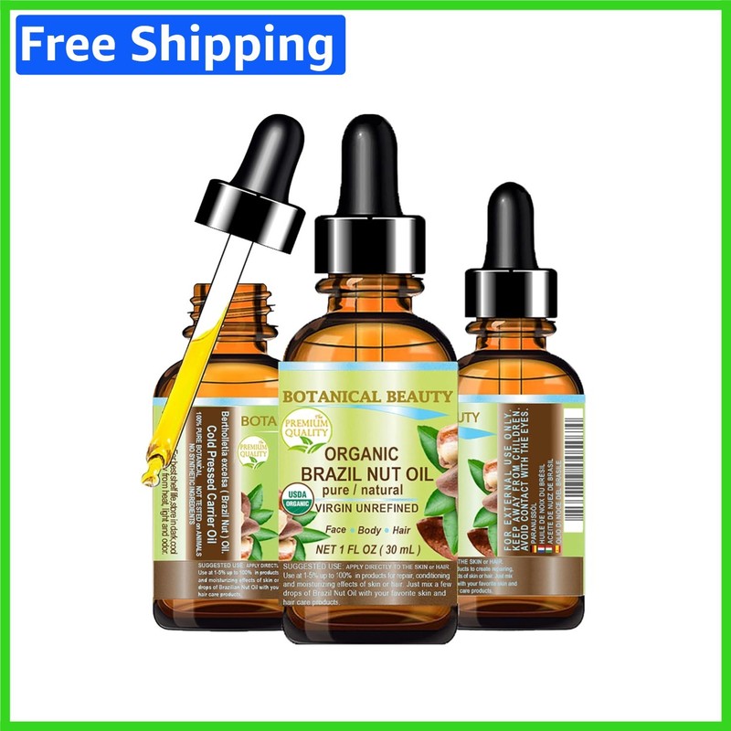 Aromatherapy Brazil Nut Oil 1 Fl Oz – 100% Pure Hydrating Oil for All Skin Types