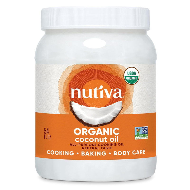Nutiva Organic Steam-Refined Coconut Oil, 54 Fl Oz, USDA Organic, Non-Gmo, Vegan