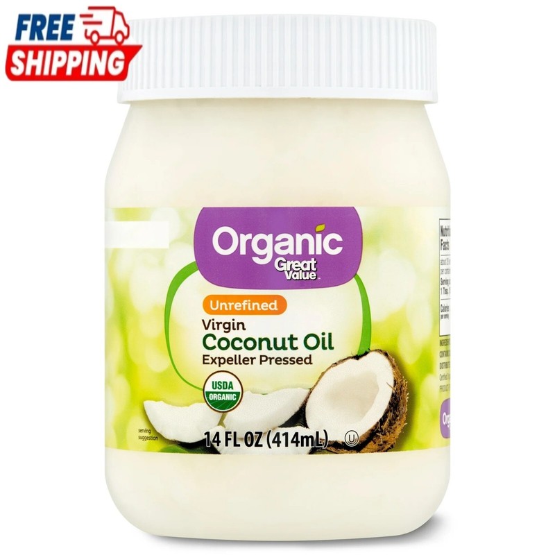 Great Value Organic Unrefined Virgin Coconut Oil, 14 fl oz