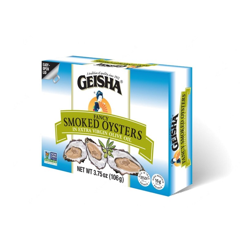 GEISHA Smoked Oysters in Extra Virgin Olive Oil 45 Ounce (Pack of 1)