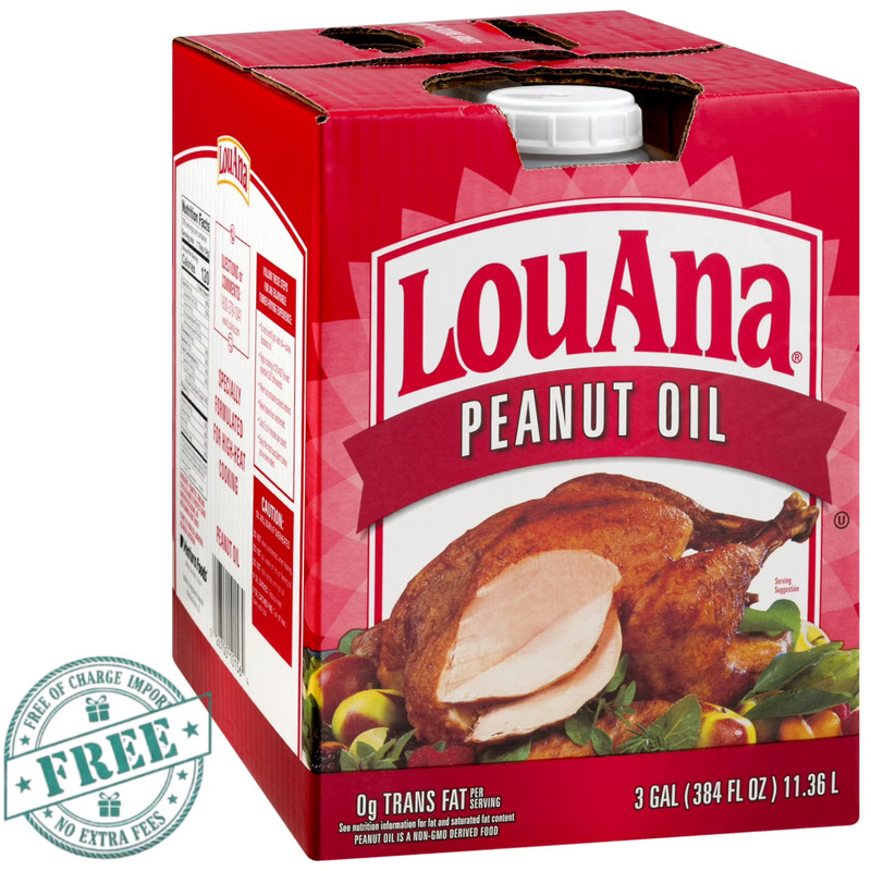 LouAna Pure Peanut Oil 3 Gallon Jug Non-GMO High Heat Deep Frying Turkey Kosher