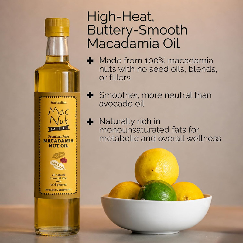 Mac Nut Cooking Oil- Australian Pure Cold Pressed Macadamia Nut Oil, Unrefined, gallery