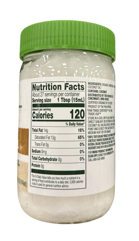 Simple Truth Organic Cold Pressed Unrefined Virgin Coconut Oil 14 fl oz Jar gallery