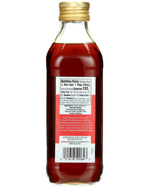 Cookwell Toasted Pure Sesame Oil, 17 oz gallery