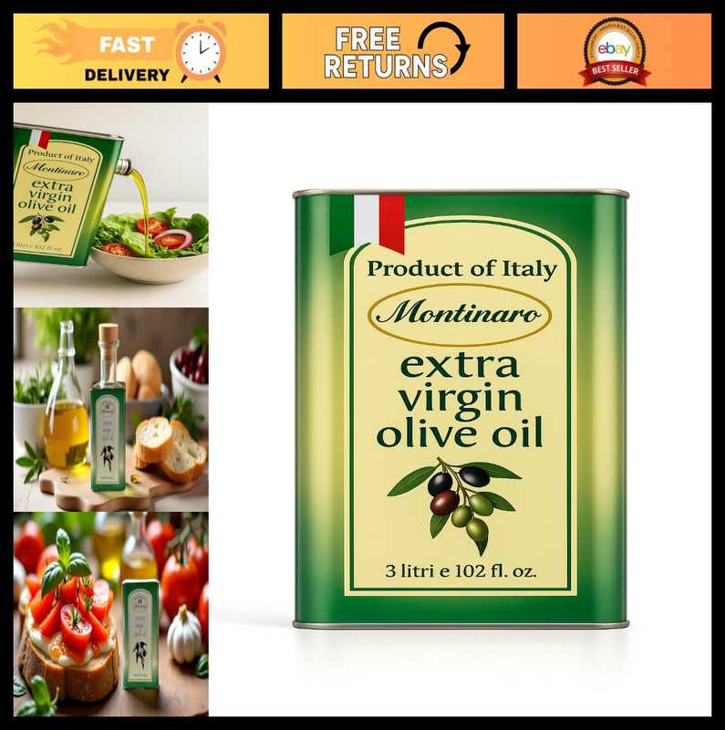 Premium Extra Virgin Olive Oil 3L Tin – Cold-Pressed EVOO from Puglia, Italy – R