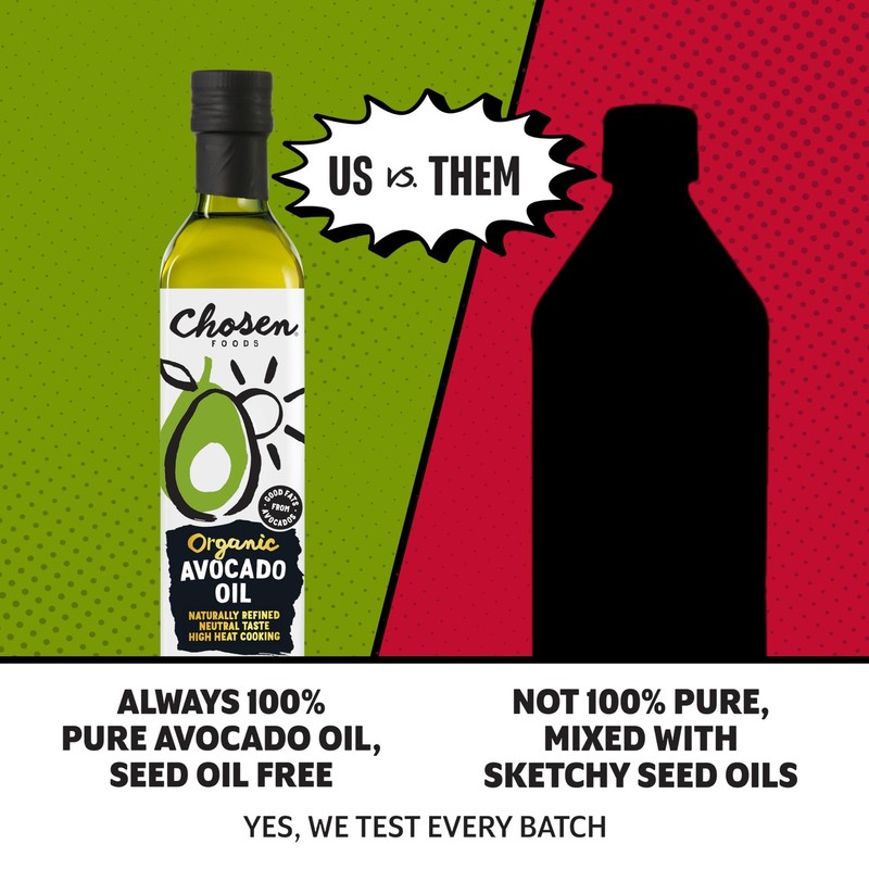 Chosen Foods Organic Avocado Oil, 16.9 Fl Oz - All Purpose Cooking Oil made from gallery