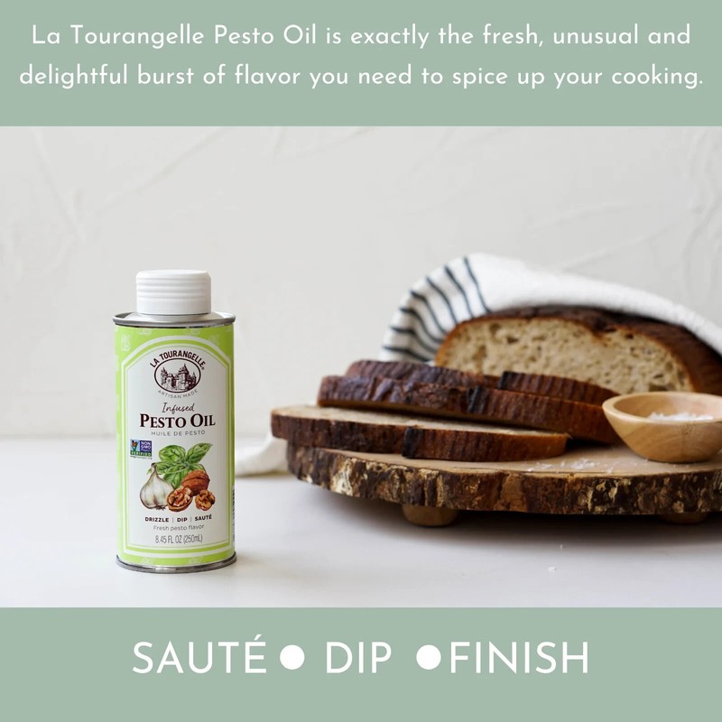 La Tourangelle Infused Pesto Oil 8.45 fl oz. Non-GMO, Kosher, Gluten-Free gallery