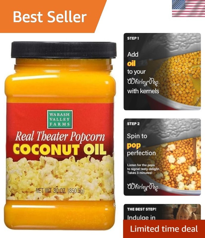 30 oz Real Theater Coconut Oil – Authentic Butter Flavor for Perfect Popcorn