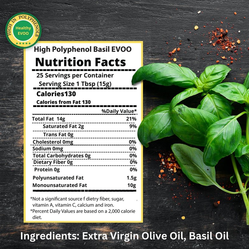 M.G. PAPPAS High Polyphenol Rich Basil Infused Olive Oil - Extra Virgin Olive... gallery