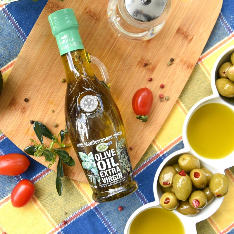 KORVEL Greek EVOO with Mediterranean herbs, Amphora 8.45 fl oz gallery