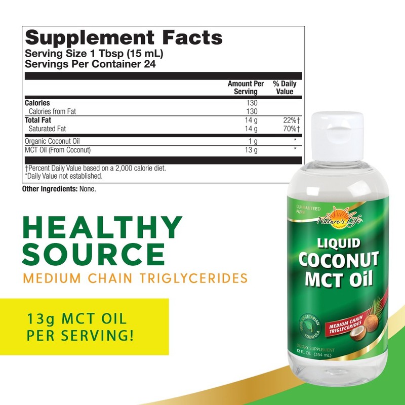 Nature's Life Liquid Coconut MCT Oil, Vegetarian | 12oz, 24 Serv. gallery