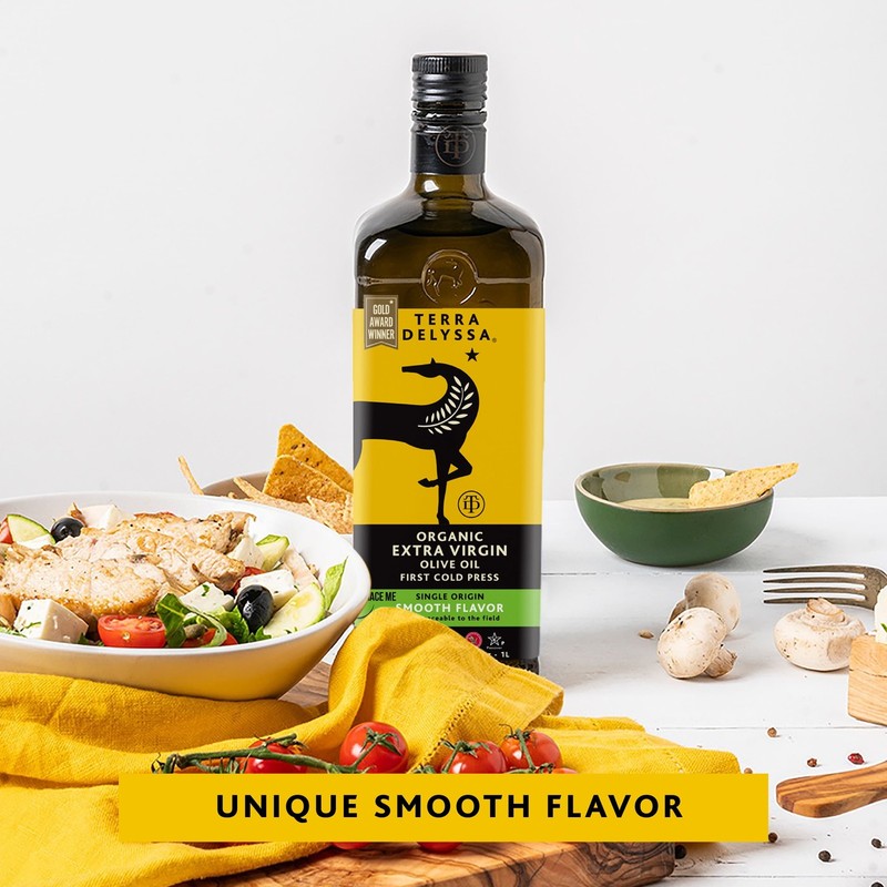 Terra Delyssa Organic Extra Virgin Olive Oil, 34 fl. oz. Glass gallery
