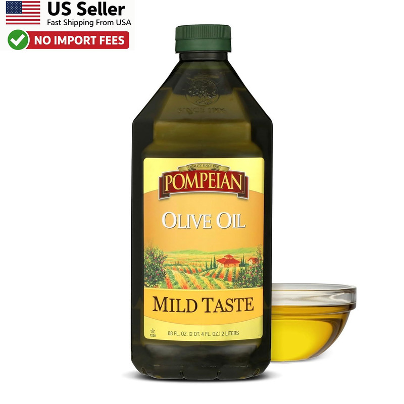 Pompeian Mild Taste Olive Oil 68 Fl Oz High Heat Baking Sauteing – FROM USA