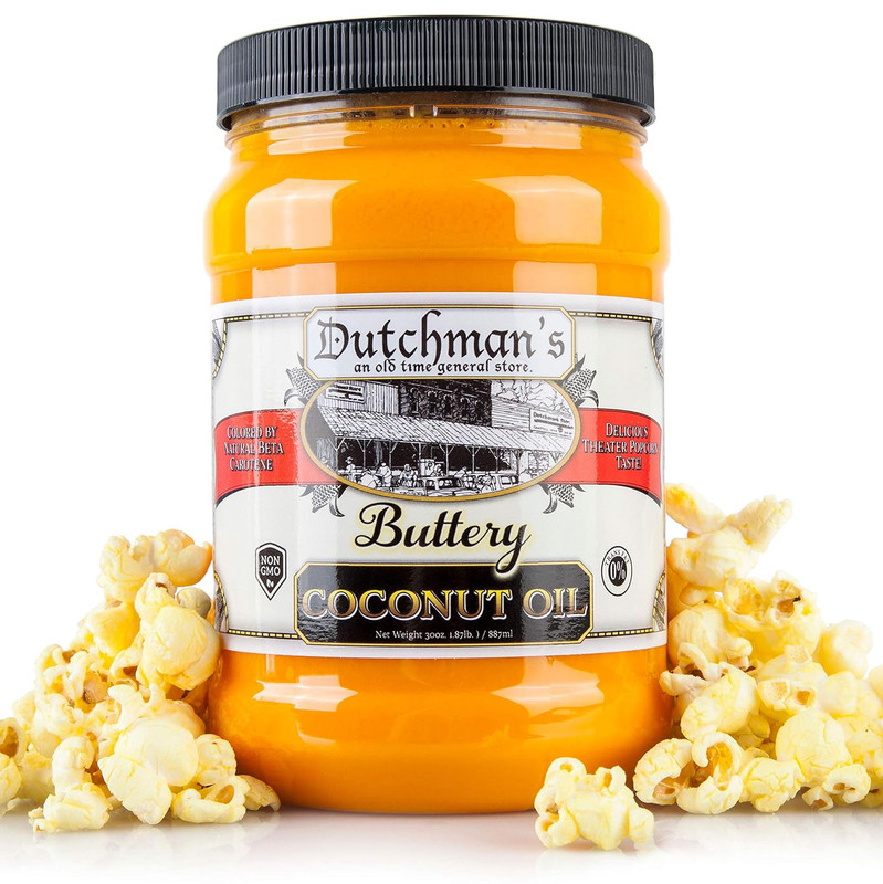 Dutchman’S Popcorn Coconut Oil | Butter Flavored Oil, 30Oz Jar - Colored with Na