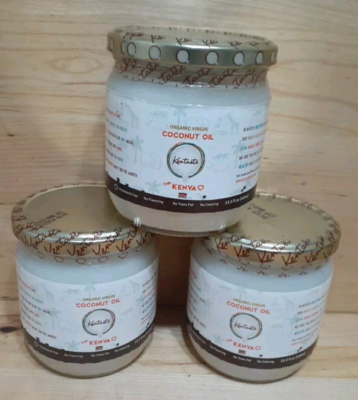 3CT: KENTASTE ORGANIC COCONUT OIL XTRA VIRGIN UNREFINED 0 trans fat KENYA 13. 5z