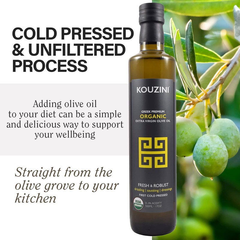 Kouzini Organic 3 Pack Organic Greek Extra Virgin Olive Oil, First Cold Press... gallery